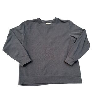 Boston Traders Mens XL Charcoal Gray/Blue Knit Crewneck Sweatshirt Pullover
